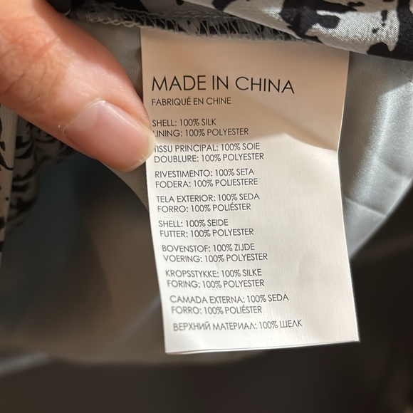 🩵🖤NWT CLUB MONACO Side Drape Mini Floral Dress - Picture 6 of 6